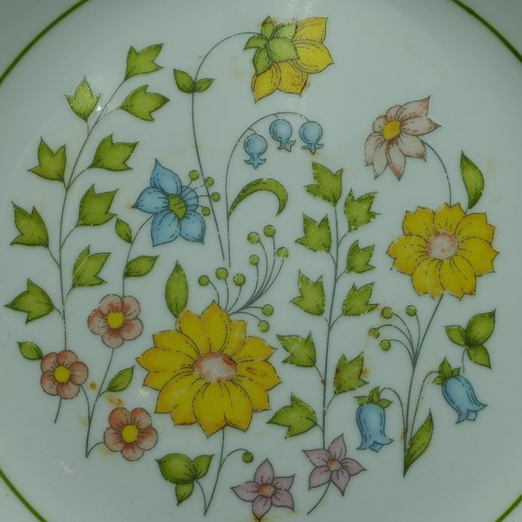Corelle Meadow Salad Plates Corning 8.5" Yellow Blue Pink Floral Lunch Plates - Picture 3 of 6